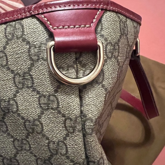 Gucci purple stripe monogram coated canvas tote - Picture 12 of 16